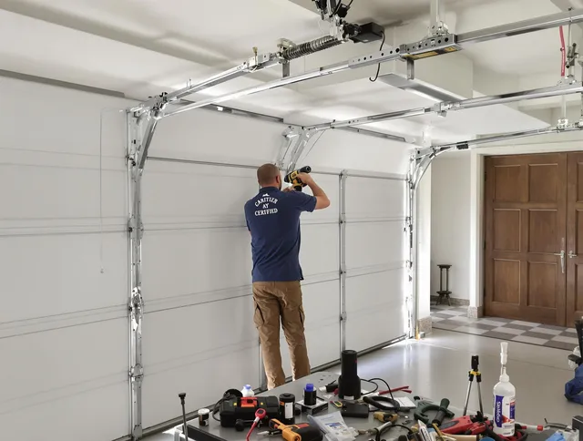 Mount Holly Garage Door Repair certified technician performing precision garage door repair in Mount Holly