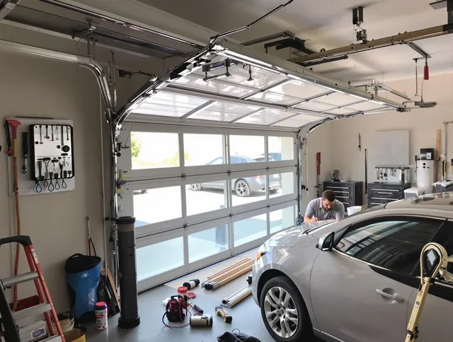 Garage door noise reduction service by Mount Holly Garage Door Repair in Mount Holly