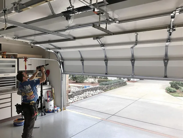 Garage door track repair service by Mount Holly Garage Door Repair in Mount Holly